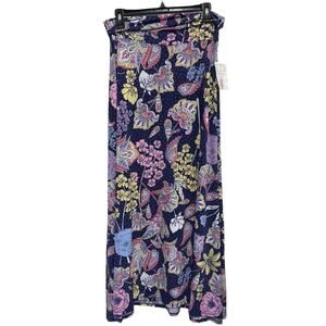 LuLaRoe Maxi Skirt Medium NWT Floral Paisley Boho Stretch Long Purple Pink